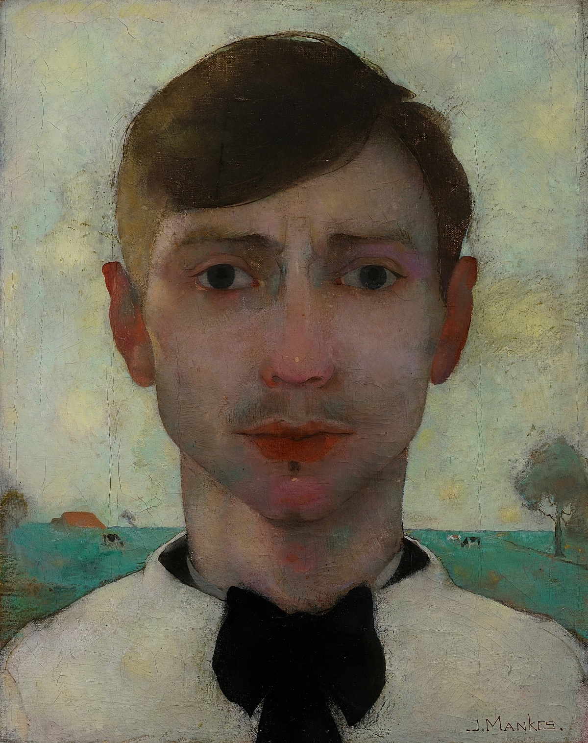 Mankes Zelfportret met landschap