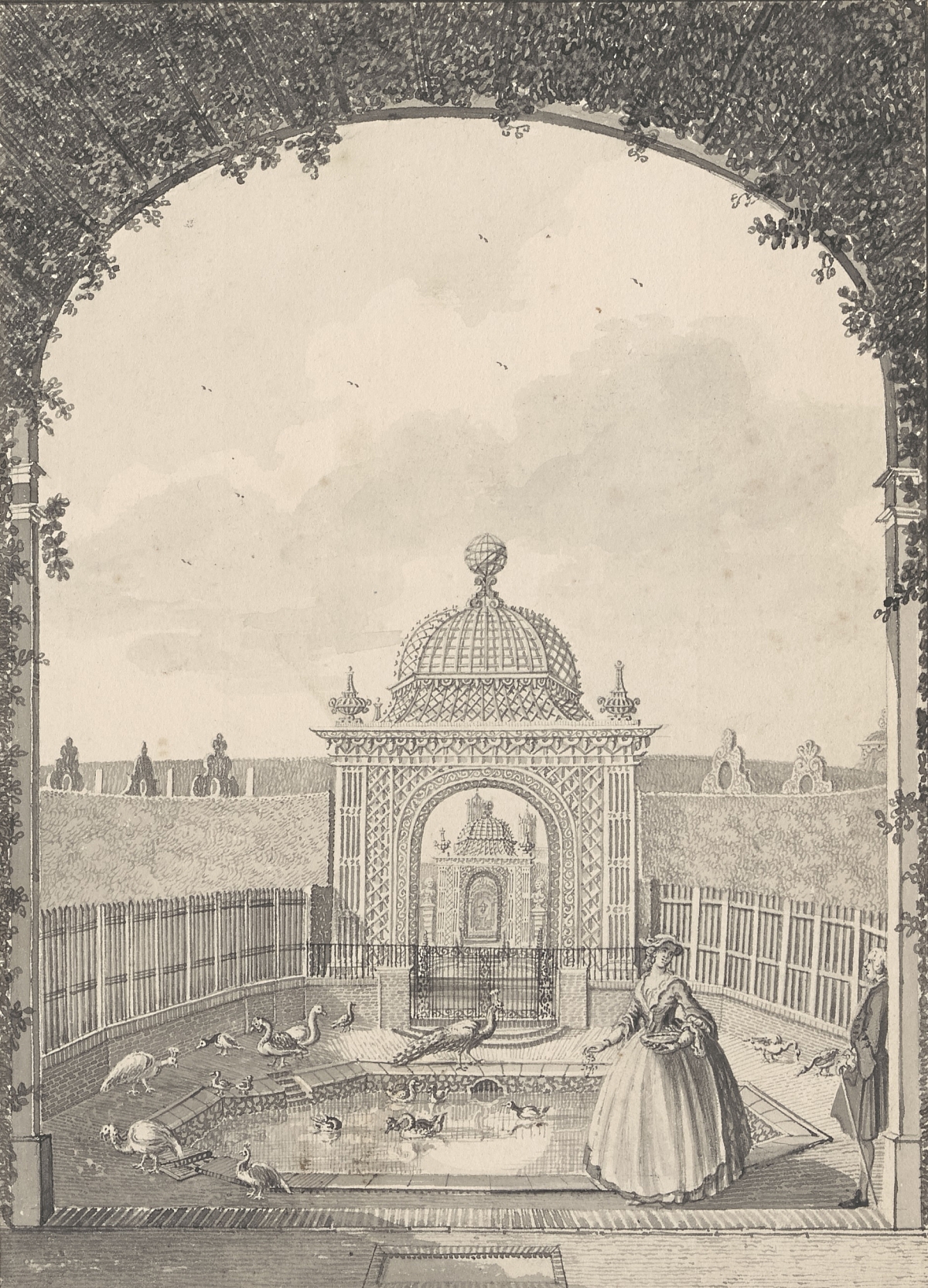 Zijdebalen De eendenvijver gezien uit de Turkse tent