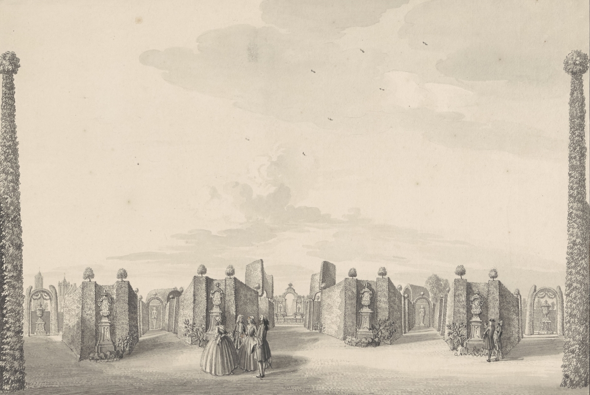 Zijdebalen Gezicht op de vier vazen de boog en het Bergje