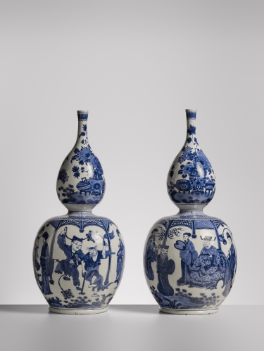 5 Kalebasvazen met chinoiserie Erik en Petra Hesmerg