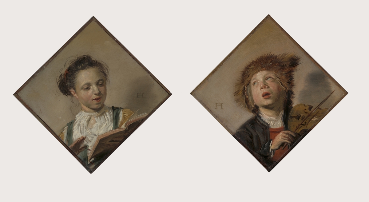 Hals Vioolspelende jongen zingend meisje