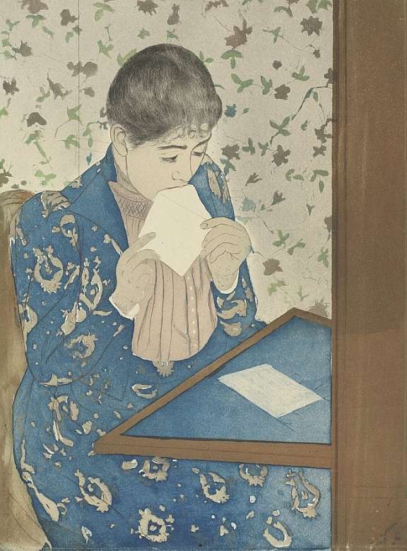 Cassatt The Letter bijgesneden en verkleind