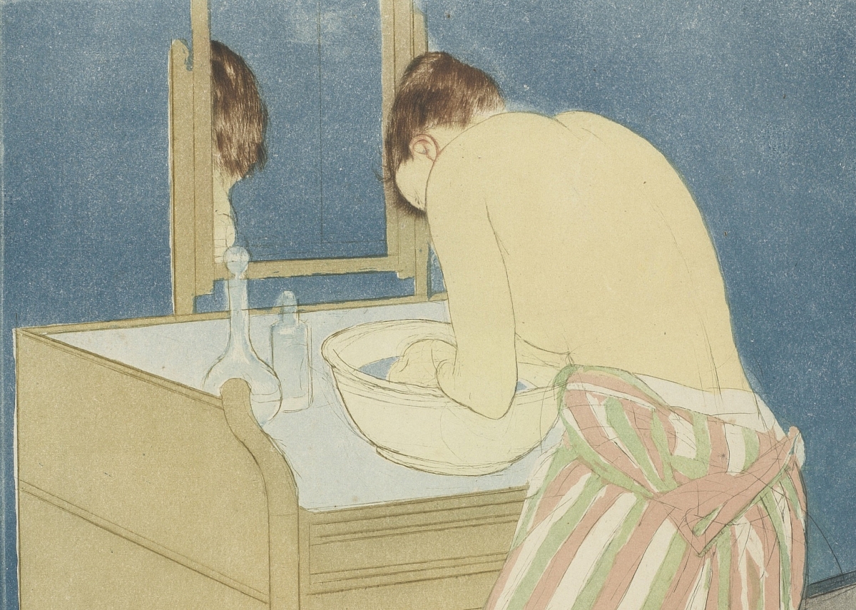 Cassatt Badende vrouw detail